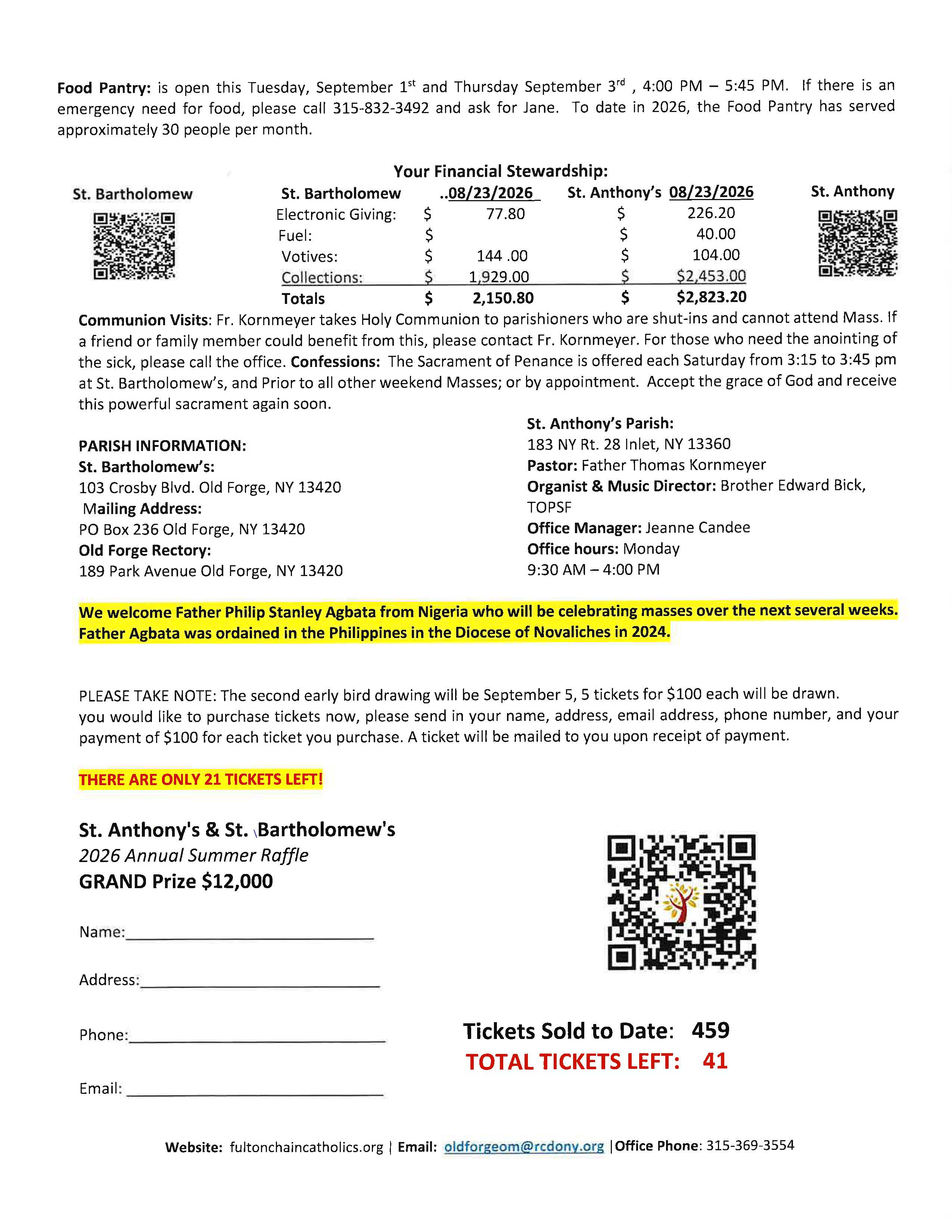This week's parish bulletin, page 2
