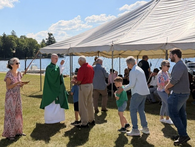 Congregation at the outdoor Mass
