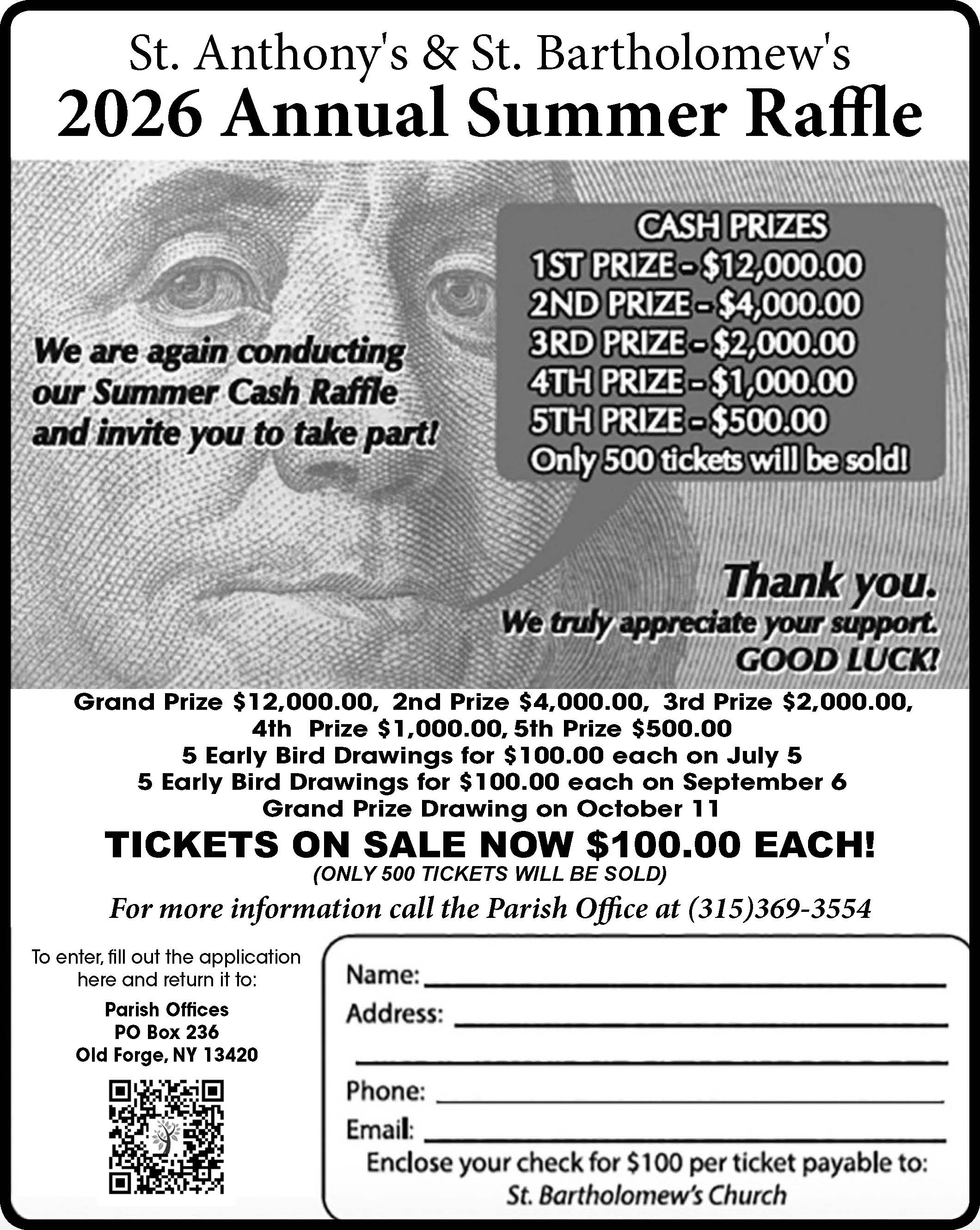 Annual Summer Raffle advertisement